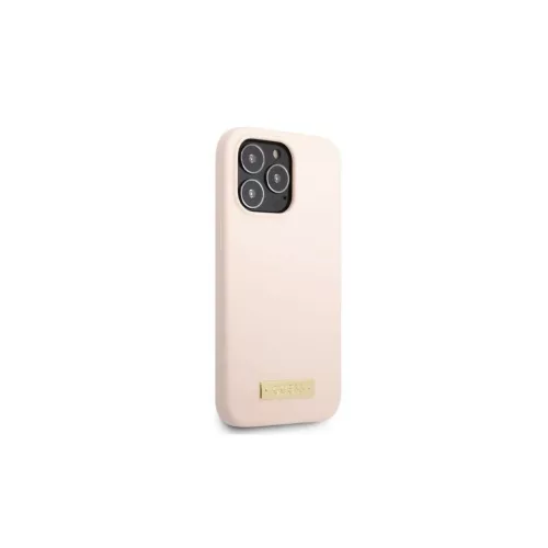 Guess GUHMP13XSPLP iPhone 13 Pro Max 6,7" készülékhez kemény tok Silicone Logo Plate MagSafe rózsaszín