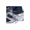 USAMS Hálózati elosztó 67W 3x USB-C + USB gyorstöltéses hosszabbító kábel EU fekete CC225TC01 (US-CC225)