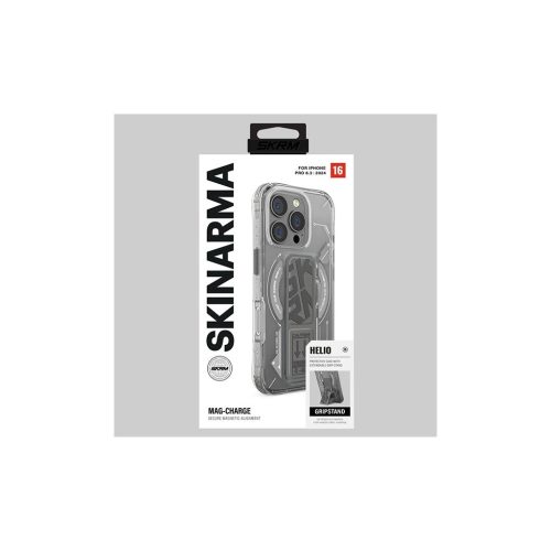 Skinarma Tok Helio iPhone 16 Pro készülékhez 6.3" Magnetic Charging + Grip Stand titán