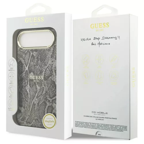 Guess Python Pattern MagSafe tok iPhone Air készülékhez fekete