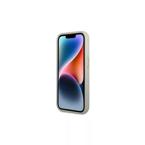 Guess GUHCP14LHGCRHS iPhone 14 Pro 6,1 készülékhez Croco Collection keménytok ezüst