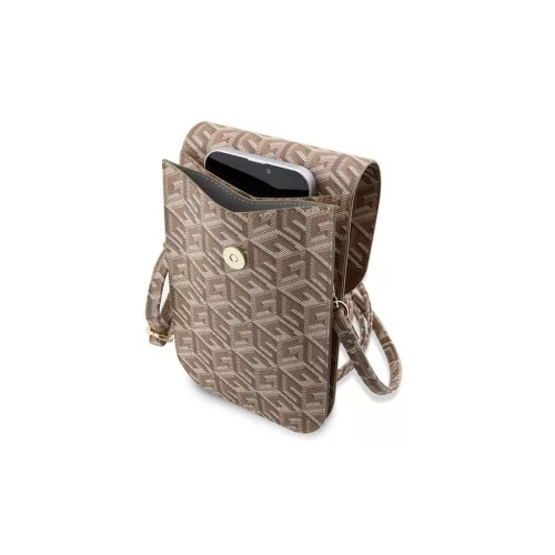Guess kézitáska GUWBHGCFSEW GCube Stripe barna