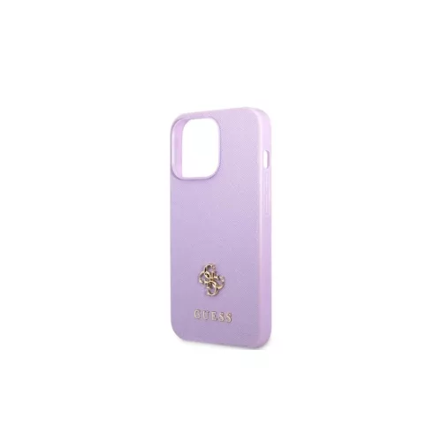 Guess GUHCP13XPS4MU iPhone 13 Pro Max 6,7" készülékhez kemény tok Saffiano 4G Small Metal Logo lila