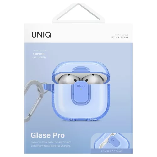 UNIQ Glase Pro Lock tok AirPods 4 készülékhez, kék