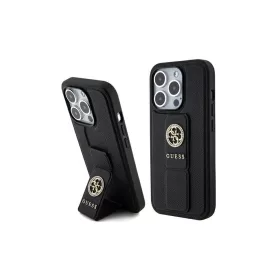   Guess GUHCP15XPGSSADK iPhone 15 Pro Max készülékhez keménytok Grip Stand 4G Saffiano Strass fekete