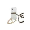 Guess GUHCP13SKC4GBGO iPhone 13 mini 5,4" készülékhez átlátszó merev tok 4G barna pánt, arany lánccal