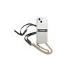 Guess GUHCP13SKC4GBGO iPhone 13 mini 5,4" készülékhez átlátszó merev tok 4G barna pánt, arany lánccal