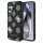 tok Guess 4G Printed Colored Peony Pattern MagSafe Samsung Galaxy S25 készülékhez fekete