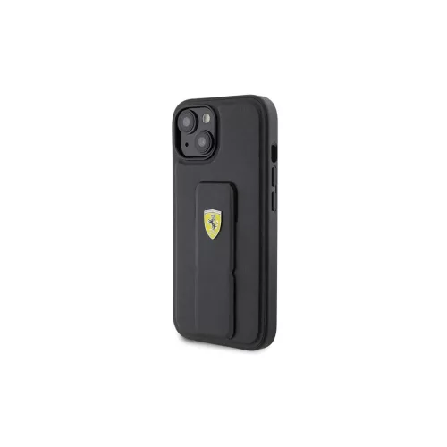 Ferrari FEHCP15SGSPSIK iPhone 15 / 14 / 13 6.1" készülékhez kemény tok Grip Stand Metal Logo fekete