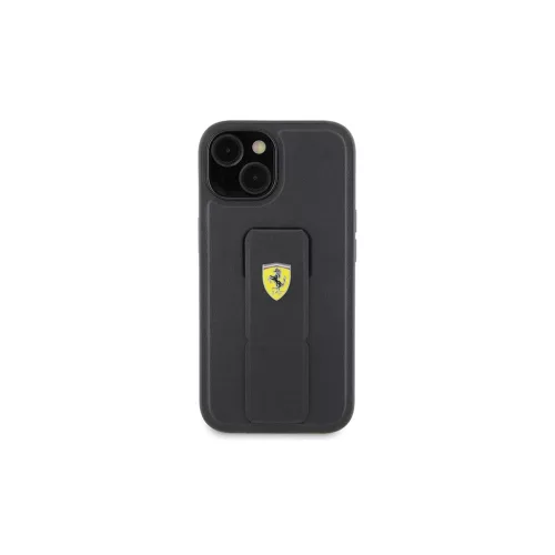 Ferrari FEHCP15SGSPSIK iPhone 15 / 14 / 13 6.1" készülékhez kemény tok Grip Stand Metal Logo fekete