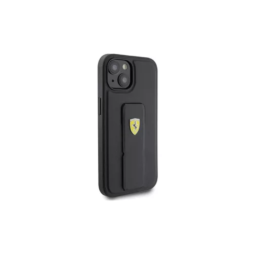 Ferrari FEHCP15SGSPSIK iPhone 15 / 14 / 13 6.1" készülékhez kemény tok Grip Stand Metal Logo fekete