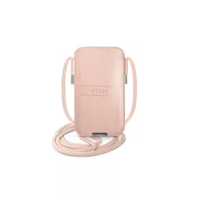 Guess táska GUPHLPSASBPI 6,7 Saffiano Strap rózsaszín
