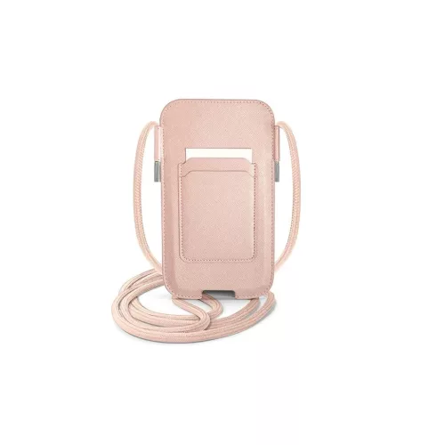 Guess táska GUPHLPSASBPI 6,7 Saffiano Strap rózsaszín