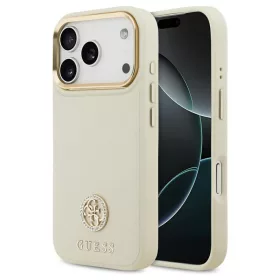   Guess Grained Strass Logo MagSafe tok iPhone 17 Pro készülékhez bézs