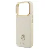 Guess Grained Strass Logo MagSafe tok iPhone 17 Pro készülékhez bézs
