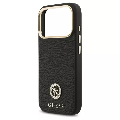 Guess Grained Strass Logo MagSafe tok iPhone 17 Pro készülékhez fekete