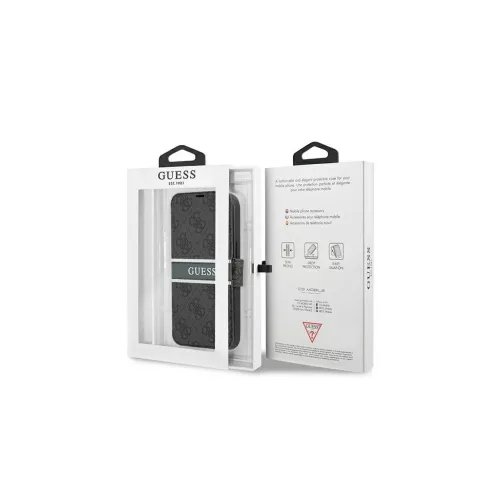 Guess GUBKP13S4GDGR iPhone 13 mini készülékhez 5,4 hüvelykes tok Book 4G Stripe szürke