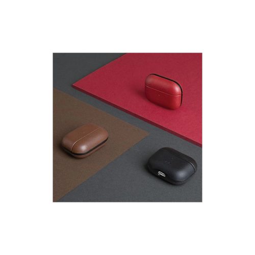 UNIQ Terra Case AirPods Pro készülékhez eredeti bőr tok piros