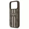 Guess 4G Printed Stripes MagSafe tok iPhone 17 Pro készülékhez barna