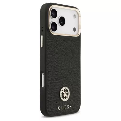 Tok Case Guess Grained Strass Logo MagSafe iPhone 17 Pro Max készülékhez fekete