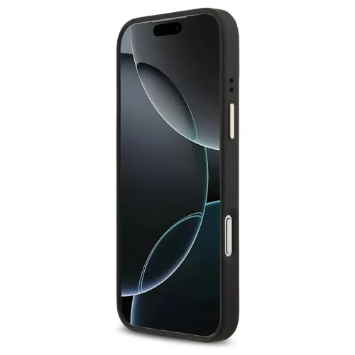 Tok Case Guess Grained Strass Logo MagSafe iPhone 17 Pro Max készülékhez fekete
