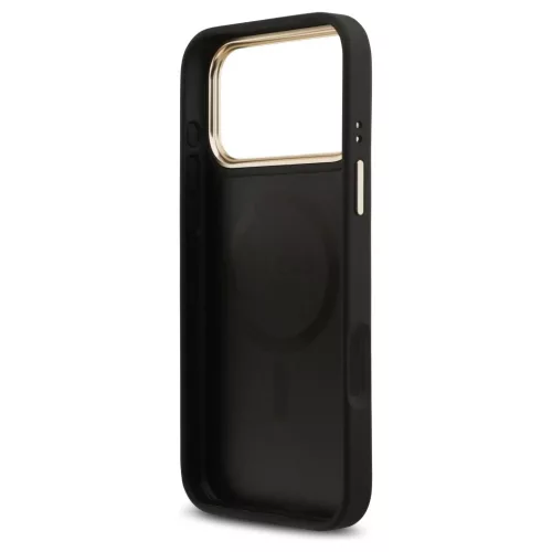 Tok Case Guess Grained Strass Logo MagSafe iPhone 17 Pro Max készülékhez fekete