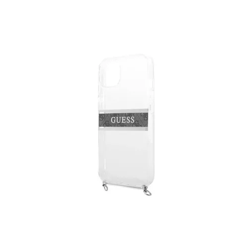 Guess GUHCP13SKC4GBSI iPhone 13 mini készülékhez 5,4"-es átlátszó tok 4G szürke pánt, ezüst lánc