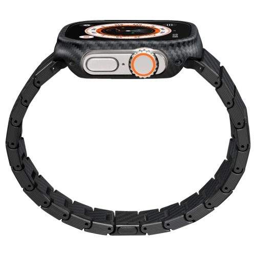 PITAKA Carbon Fiber Modern óraszíj Apple Watch 1/2/3/4/5/6/7/8/9/10/11/SE/SE 3/Ultra1/2/3 készülékhez, fekete