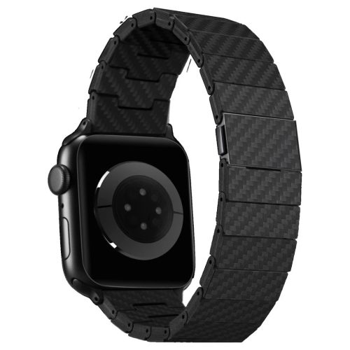 PITAKA Carbon Fiber Modern óraszíj Apple Watch 1/2/3/4/5/6/7/8/9/10/11/SE/SE 3/Ultra1/2/3 készülékhez, fekete