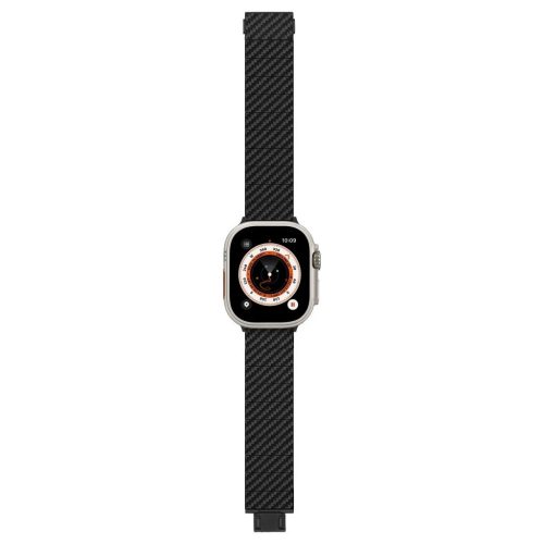 PITAKA Carbon Fiber Modern óraszíj Apple Watch 1/2/3/4/5/6/7/8/9/10/11/SE/SE 3/Ultra1/2/3 készülékhez, fekete