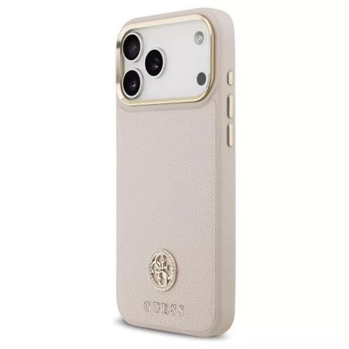 Guess Grained Strass Logo MagSafe tok iPhone 17 Pro Max készülékhez rózsaszín