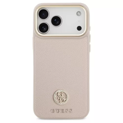 Guess Grained Strass Logo MagSafe tok iPhone 17 Pro Max készülékhez rózsaszín