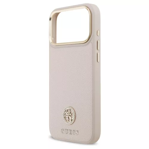 Guess Grained Strass Logo MagSafe tok iPhone 17 Pro Max készülékhez rózsaszín