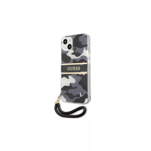 Guess GUHCP13SKCABBK iPhone 13 mini 5,4" készülékhez keménytok Camo Strap Collection fekete