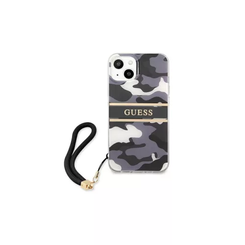 Guess GUHCP13SKCABBK iPhone 13 mini 5,4" készülékhez keménytok Camo Strap Collection fekete