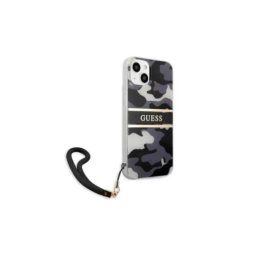 Guess GUHCP13SKCABBK iPhone 13 mini 5,4" készülékhez keménytok Camo Strap Collection fekete