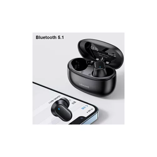 USAMS Bluetooth 5.1 TWS BH Series vezeték nélküli fülhallgatók fekete BHUBH01