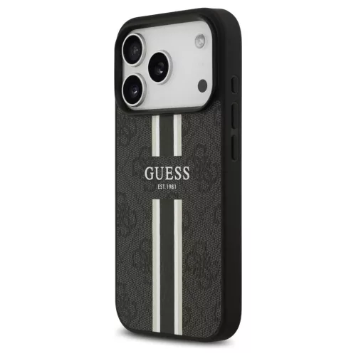Guess 4G Printed Stripes MagSafe tok iPhone 17 Pro készülékhez fekete
