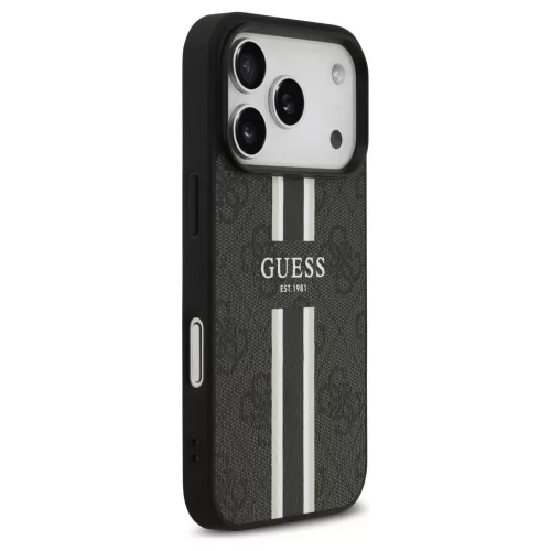 Guess 4G Printed Stripes MagSafe tok iPhone 17 Pro készülékhez fekete
