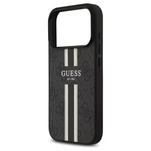 Guess 4G Printed Stripes MagSafe tok iPhone 17 Pro készülékhez fekete