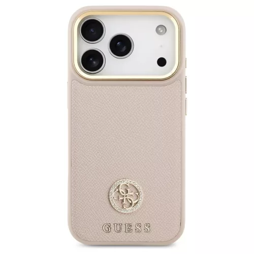 Tok Guess Grained Strass Logo MagSafe iPhone 17 Pro készülékhez rózsaszín