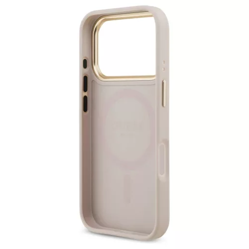 Tok Guess Grained Strass Logo MagSafe iPhone 17 Pro készülékhez rózsaszín