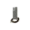 Guess GUHCP15LHC4SEW iPhone 15 Pro 6.1" készülékhez kemény tok Crossbody Cord 4G Print barna
