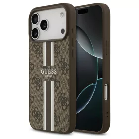   Guess 4G Printed Stripes MagSafe tok iPhone 17 Pro Max készülékhez barna