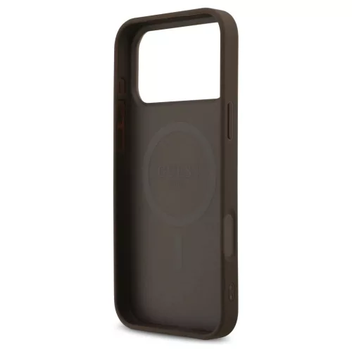 Guess 4G Printed Stripes MagSafe tok iPhone 17 Pro Max készülékhez barna