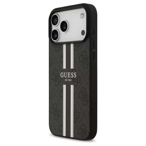 Guess 4G Printed Stripes MagSafe tok iPhone 17 Pro Max készülékhez fekete