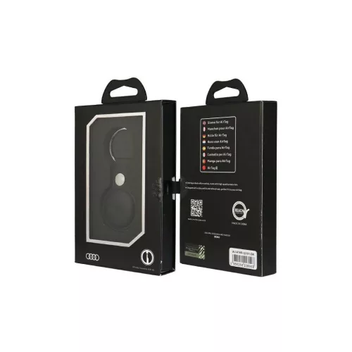 Audi AirTag tok AirTag készülékhez Synthetic Leather fekete AU-ATKR-Q3/D1-BK