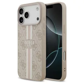   Guess 4G Printed Stripes MagSafe tok iPhone 17 Pro Max készülékhez rózsaszín
