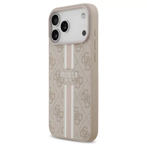 Guess 4G Printed Stripes MagSafe tok iPhone 17 Pro Max készülékhez rózsaszín