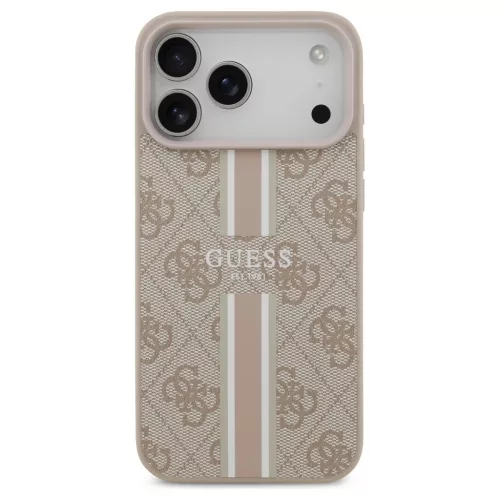 Guess 4G Printed Stripes MagSafe tok iPhone 17 Pro Max készülékhez rózsaszín